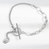 Silver Vintage Geometric Chain Stitching Bracelet