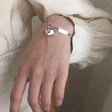 Spring Creative LOVE Heart Pendant Silver Bracelet Women