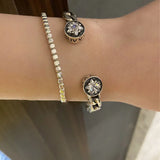 Star Zircon Round Roman Digital Bracelet Woman Vintage Minimalist