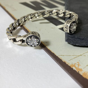 Star Zircon Round Roman Digital Bracelet Woman Vintage Minimalist