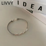 Vintage Handmade Silver Bracelets for Women Party Jewelry