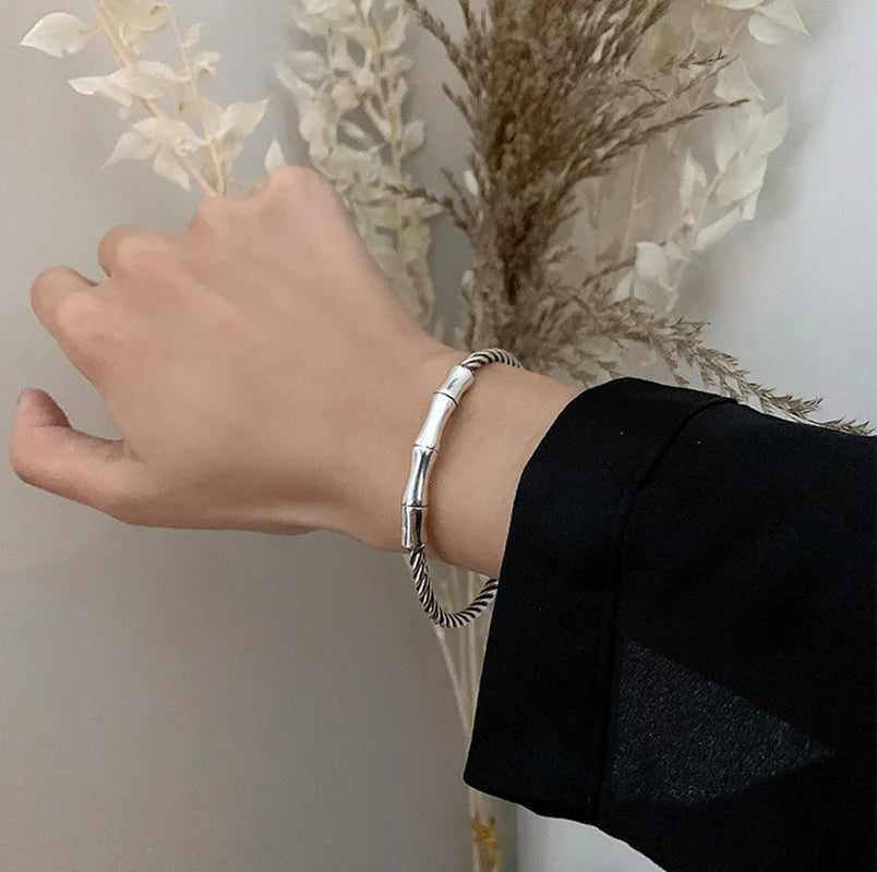Vintage Handmade Silver Bracelets for Women Party Jewelry