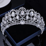 Baroque Women's Crystal Tiara Wedding Queen Crowns Bride Tiaras