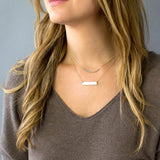 Custom Bar Square Name Necklace Stainless Steel Personalized Necklace