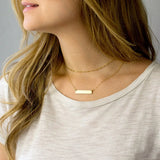 Custom Bar Square Name Necklace Stainless Steel Personalized Necklace