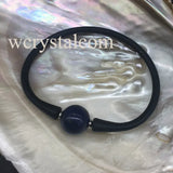 Lapis Lazuli 14mm Stone Bead Silicon Bracelet Rubber