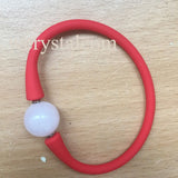 Rose Quartz Pink Bead Stone Silicone Bracelet