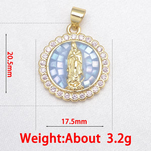 Jesus Mother Virgin Mary Pendant Set