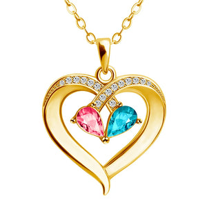 Personalized Birthstone Necklace Engraved Name Necklace