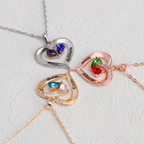 Personalized Birthstone Necklace Engraved Name Necklace