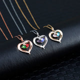 Personalized Birthstone Necklace Engraved Name Necklace
