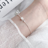 925 Silver Square Bracelet Geometric Jewelry for Women