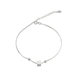 925 Silver Square Bracelet Geometric Jewelry for Women