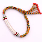 Colorful Ropes Silver Om Mani Padme Hum Bracelet Thai Hand Rope