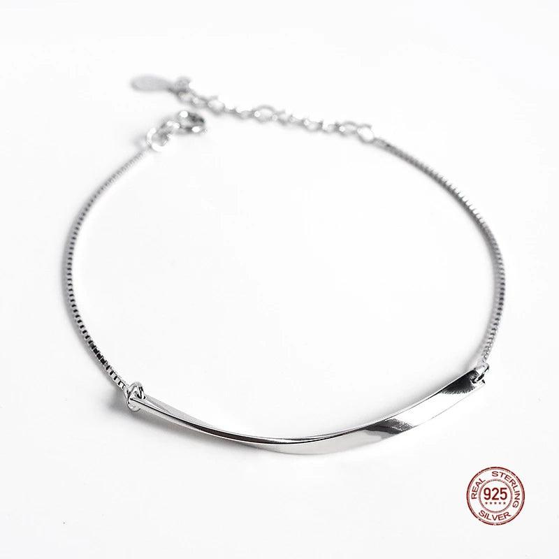 925 Silver Twist Slice Charm Bracelet for Women