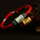 Hand Knitted Real Silver Lucky Bracelet Chinese Style