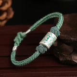Hand Knitted Real Silver Lucky Bracelet Chinese Style