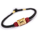 Hand Knitted Real Silver Lucky Bracelet Chinese Style