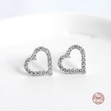 S925 Sterling Silver Clover Ear Studs Zircon Crystal Earrings