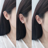 S925 Sterling Silver Clover Ear Studs Zircon Crystal Earrings