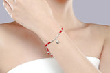 S925 Sterling Silver Bell Lucky Red Rope Shambala Bracelet