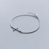 Romantic Silver 925 Cross Bracelet For Women