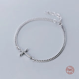 Romantic Silver 925 Cross Bracelet For Women