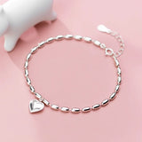 S925 Heart Bracelet For Women Romantic Sweet Girls