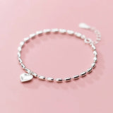 S925 Heart Bracelet For Women Romantic Sweet Girls