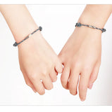S925 Couple Bracelet Magnetic Sphere Adjustable Bracelet