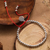 925 Silver Lucky Red Rope Bracelet Man&Women Female Bracelet Gift