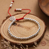 925 Silver Lucky Red Rope Bracelet Man&Women Female Bracelet Gift