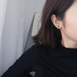 925 Sterling Silver Chinese Character Get Rich Stud Earrings