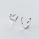 925 Sterling Silver Heart Shape Ear Cuffs