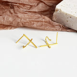 925 Silver Cross Stud Earrings for Women