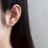 925 Silver Cross Stud Earrings for Women