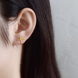 925 Silver Cross Stud Earrings for Women