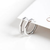 925 Sterling Silver Geometry Hoop Earrings for Women