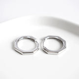 925 Sterling Silver Geometry Hoop Earrings for Women