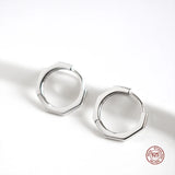 925 Sterling Silver Geometry Hoop Earrings for Women