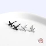 Sweet Cross Stud Earrings 925 Sterling Silver for Women Girl Gifts