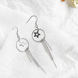 925 Sterling Silver Stars Tassel Earrings for Women
