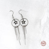 925 Sterling Silver Stars Tassel Earrings for Women