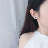 925 Silver Red Heart Earrings Romantic Ear Studs for Women Girl