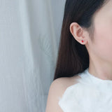 925 Silver Red Heart Earrings Romantic Ear Studs for Women Girl