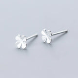 925 Silver Clover Stud Earrings for Women, Sweet Ear Studs, Gift