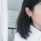 925 Silver Circular Triangle Asymmetry Stud Earrings Wedding Girl Jewellery