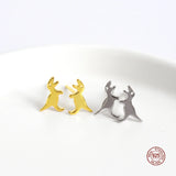 925 Sterling Silver Dinosaur Earrings Funny Ear Studs Women Girls Jewelry