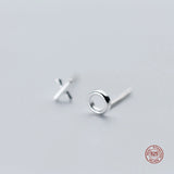 925 Sterling Silver Asymmetric X O Stud Earrings Women Girls Birthday