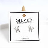 925 Sterling Silver Rabbit Ear Studs For Girls Sweet Earrings For Women